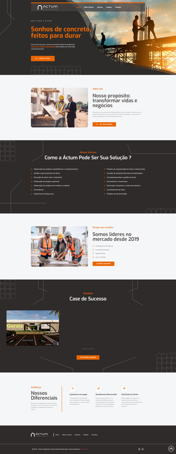 Site da Actum Engenharia desenvolvido pela Verum Web