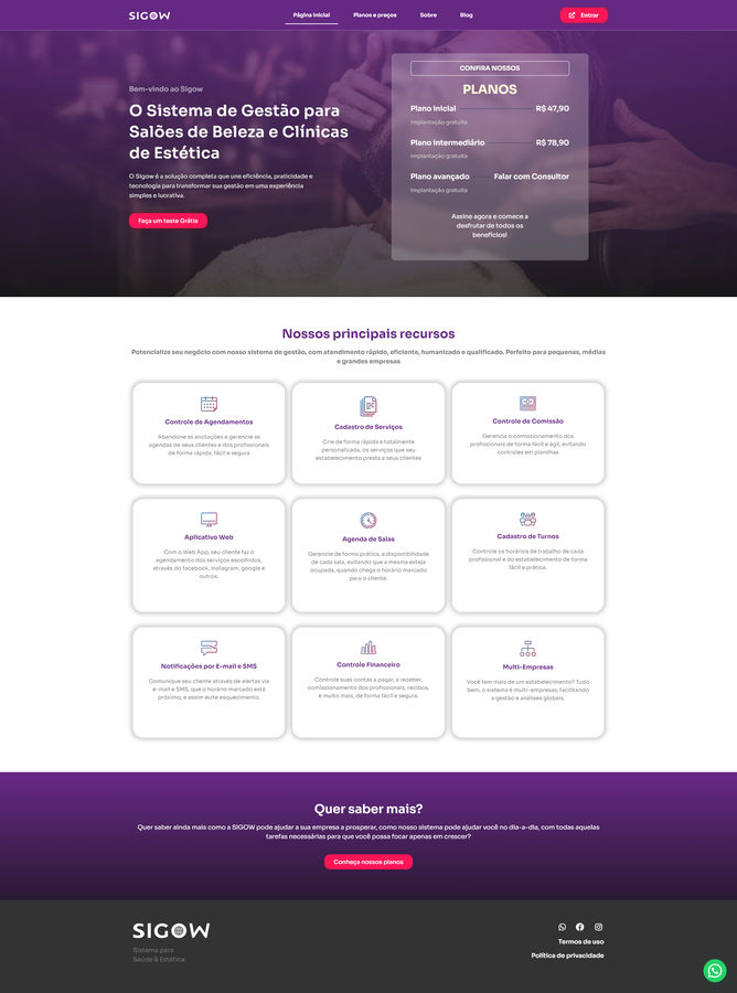 Sistema Sigow desenvolvido pela Verum Web